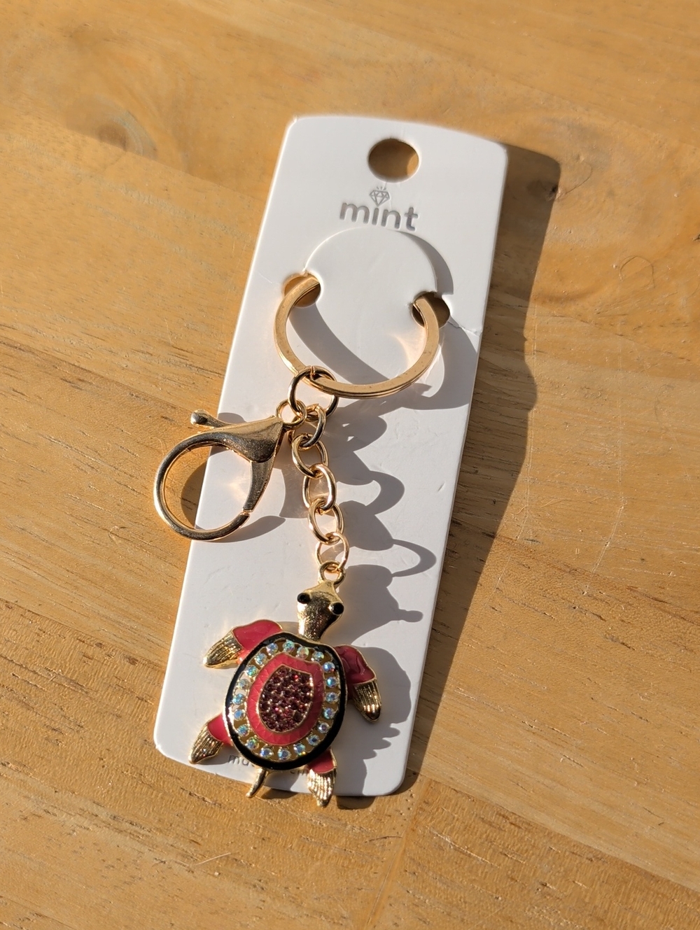 Mint Gold-Tone Turtle Keychain Bag Charm